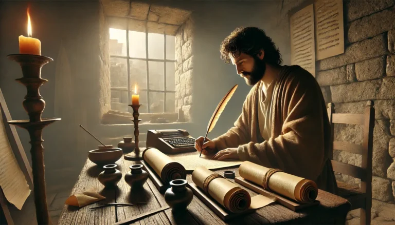 mateus escrevendo os evangelhos